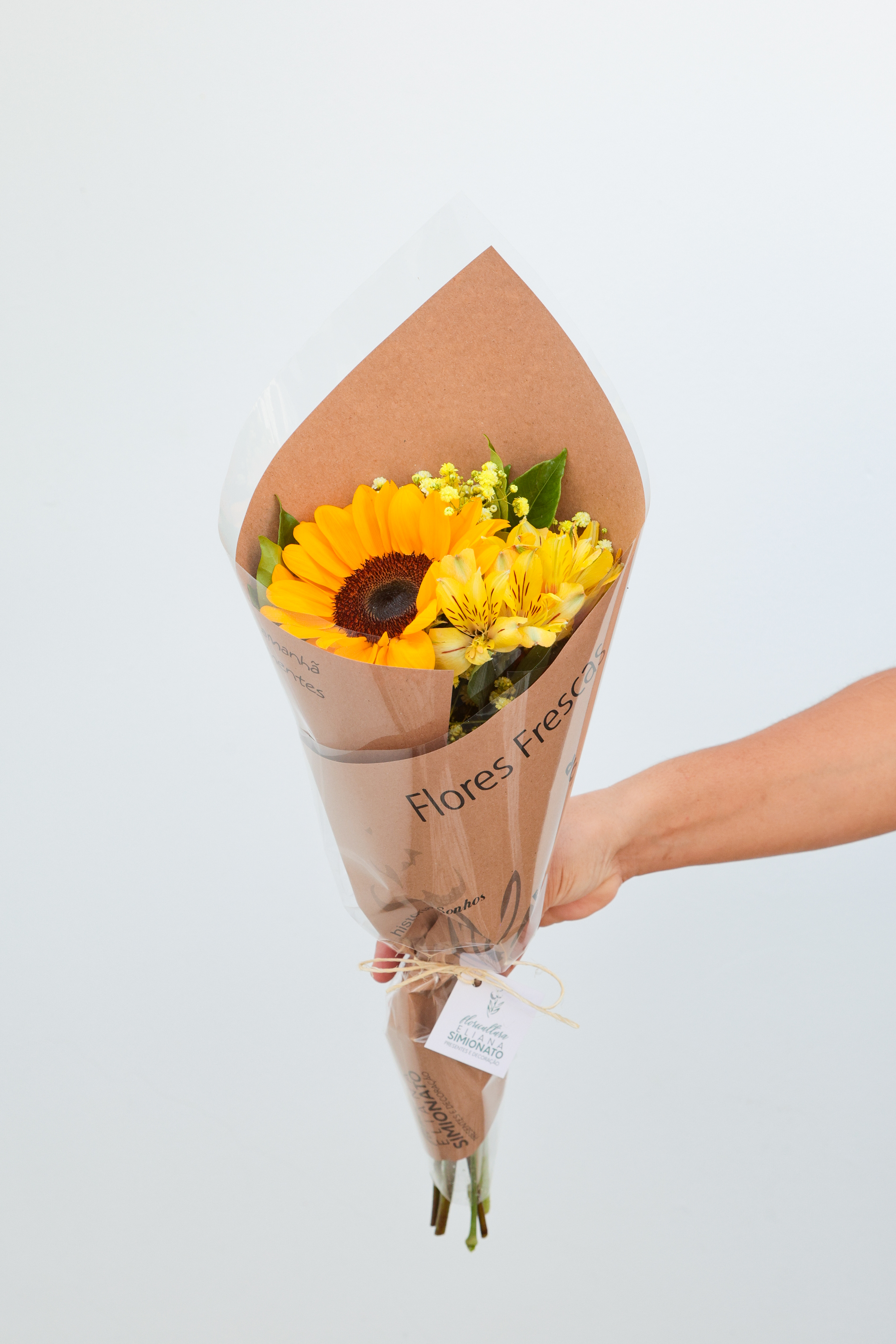 Buqu� de Girassol Unit�rio com Flores Frescas