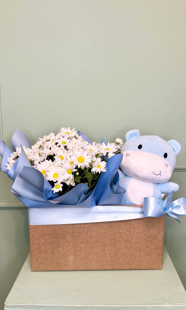 Kit Margarida e Pel�cia Hipop�tamo Azul