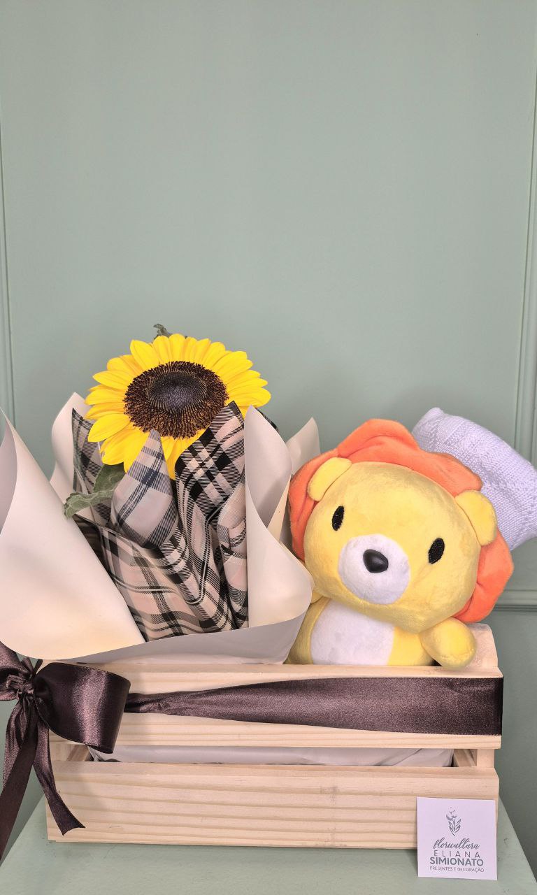 Kit Maternidade - Caixote com Girassol e Le�o