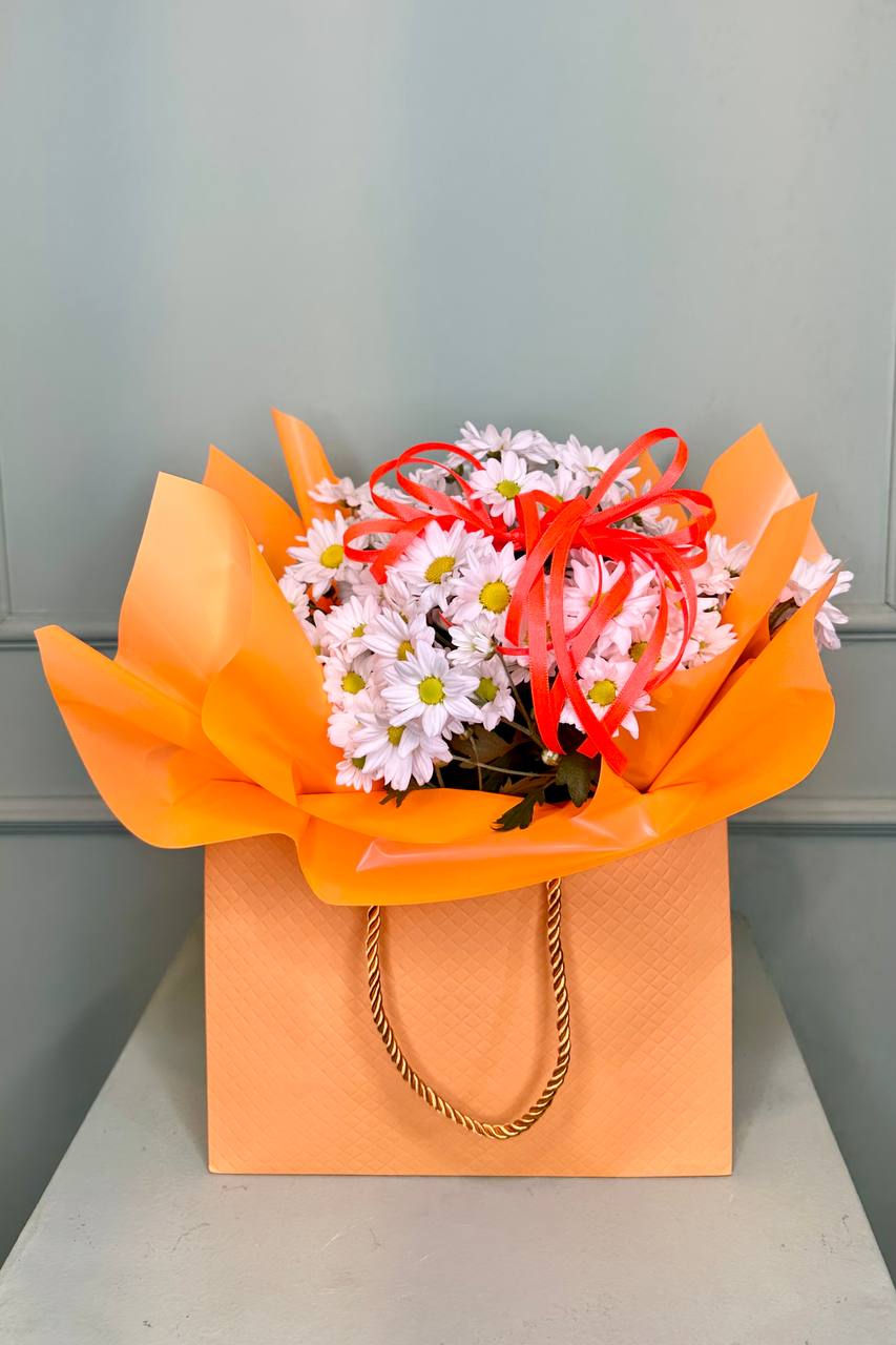 Mini Margarida na Sacola Laranja